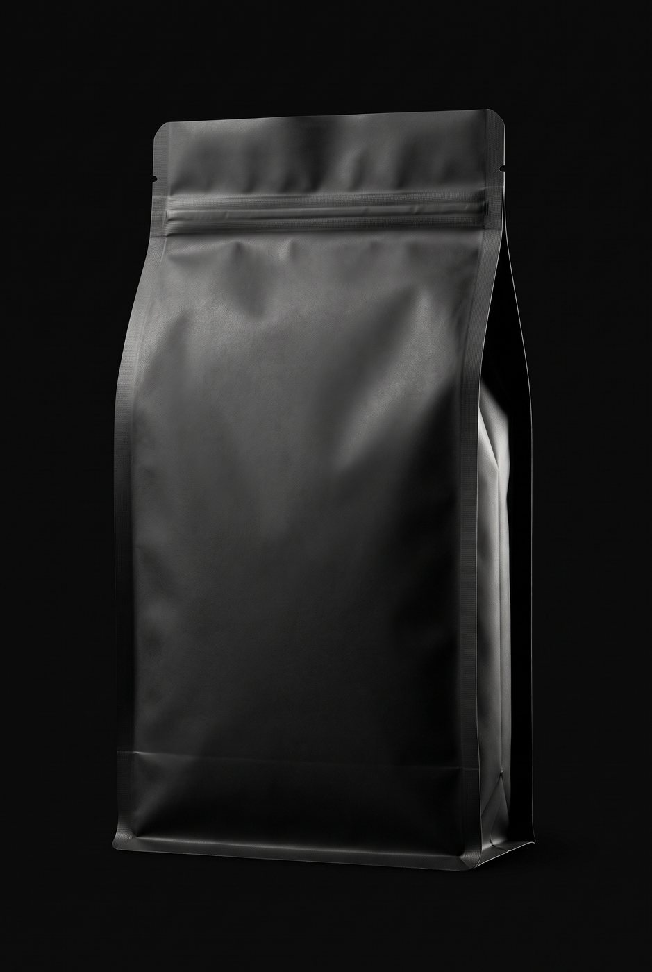 Plain matte black pouch