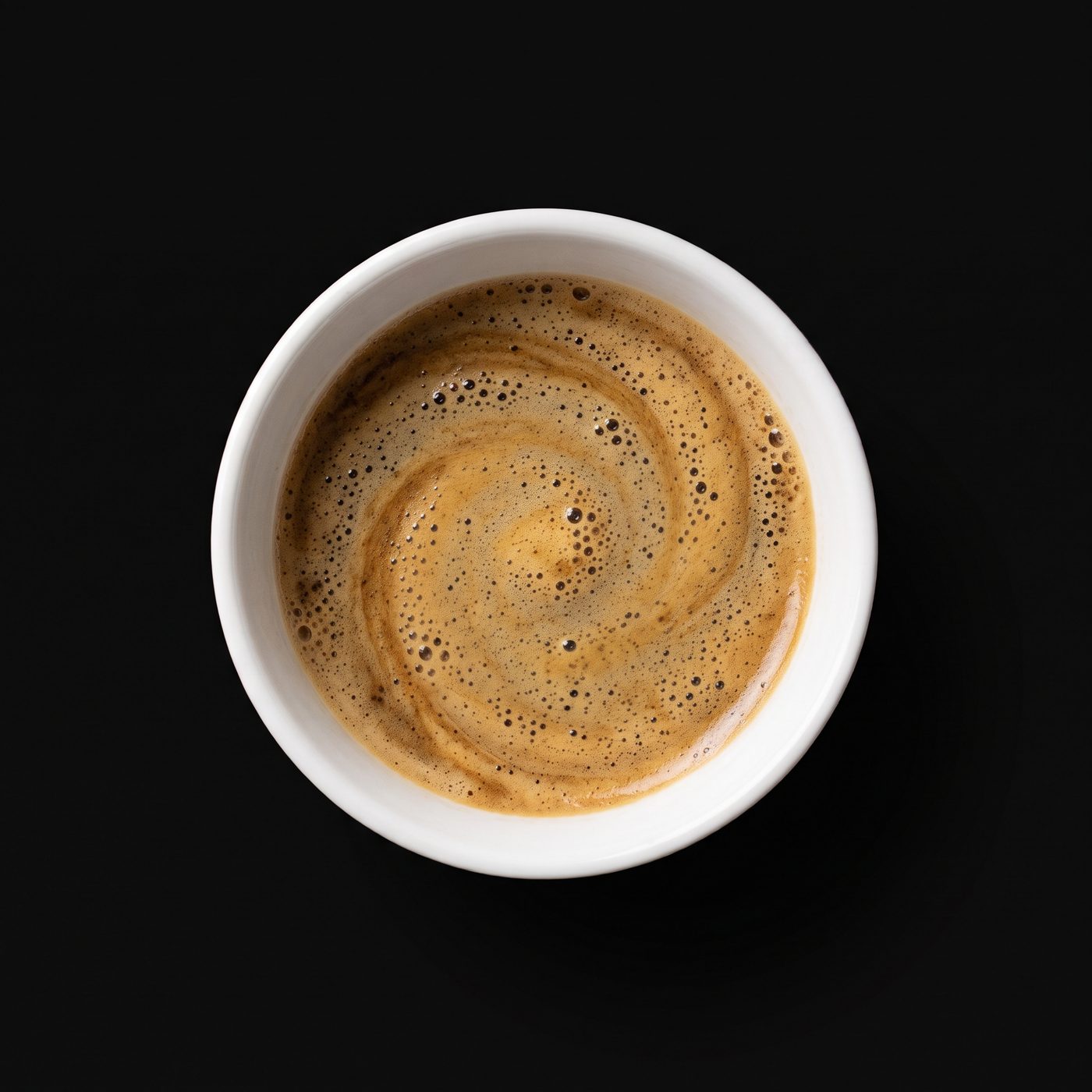 Top-down cup of Cleverini Focus with a crema swirl