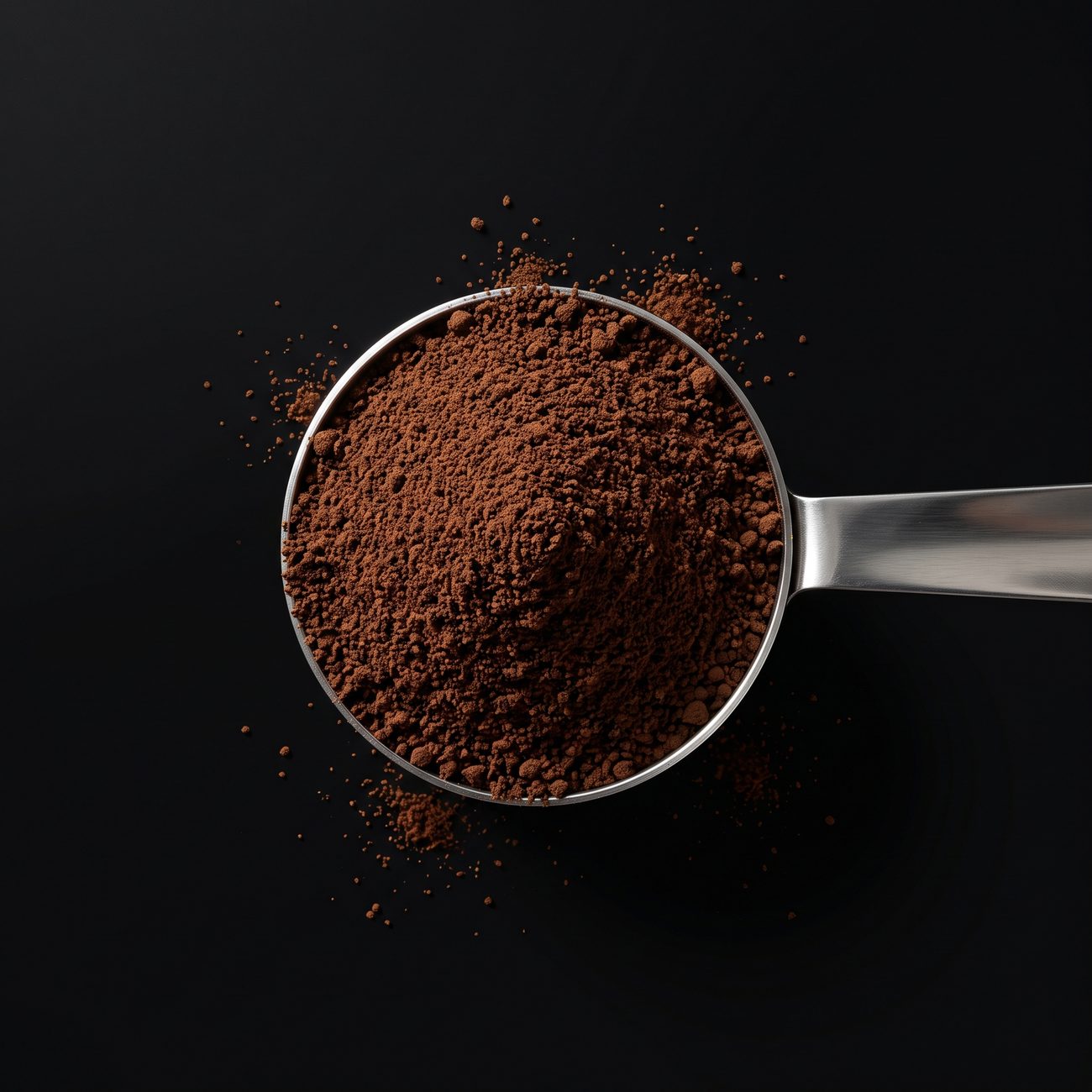 Steel scoop holding 7.5 g of Cleverini Focus